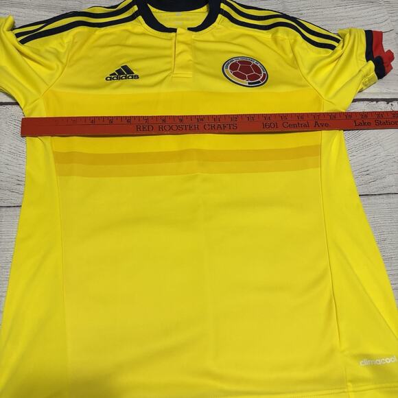 Adidas Colombia National Team Jersey Mens Size SM Yellow Soccer Futbol World Cup - Picture 2 of 7